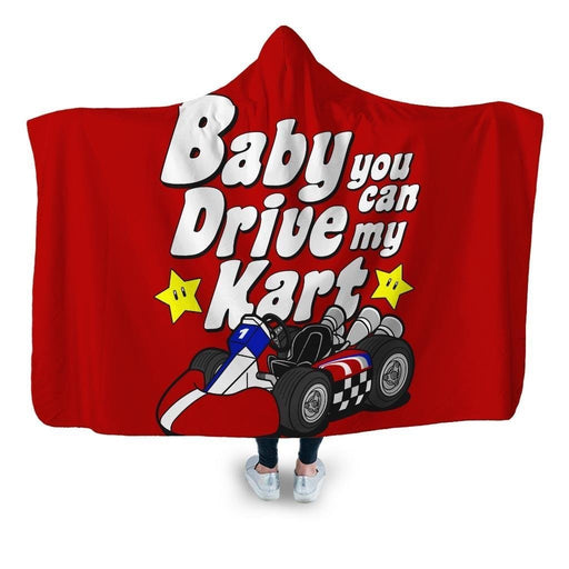 Drive My Kart Hooded Blanket - Adult / Premium Sherpa