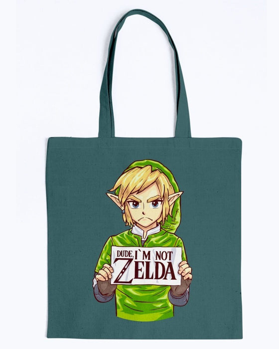 Dude I’m Not Zelda Canvas Tote - Forest / M