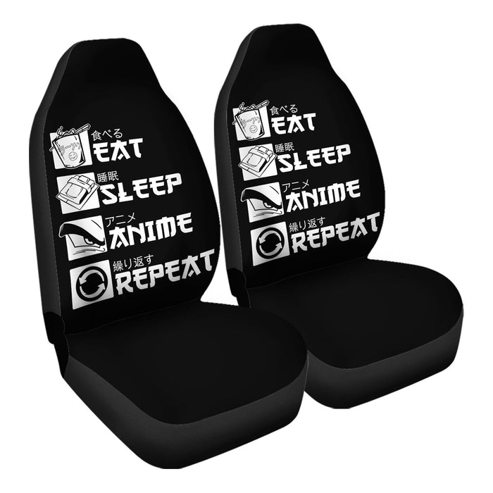 Eat Sleep Anime Car Seat Covers - One size