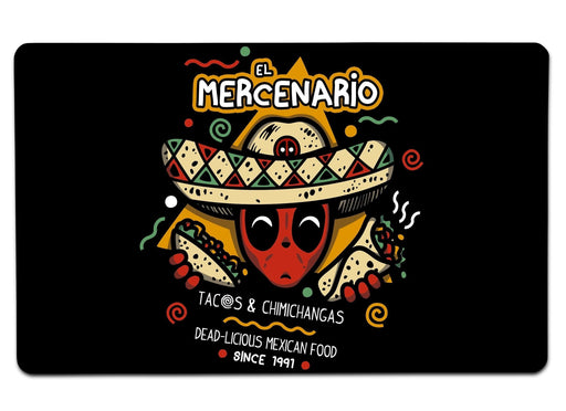 El Mercenario Mexican Food Large Mouse Pad