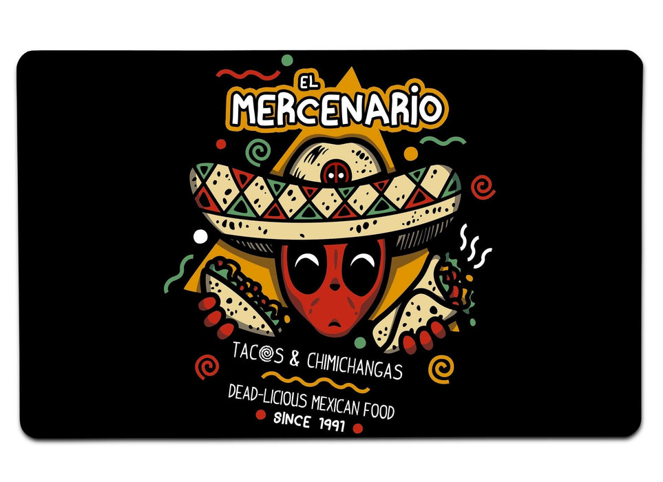 El Mercenario Mexican Food Large Mouse Pad