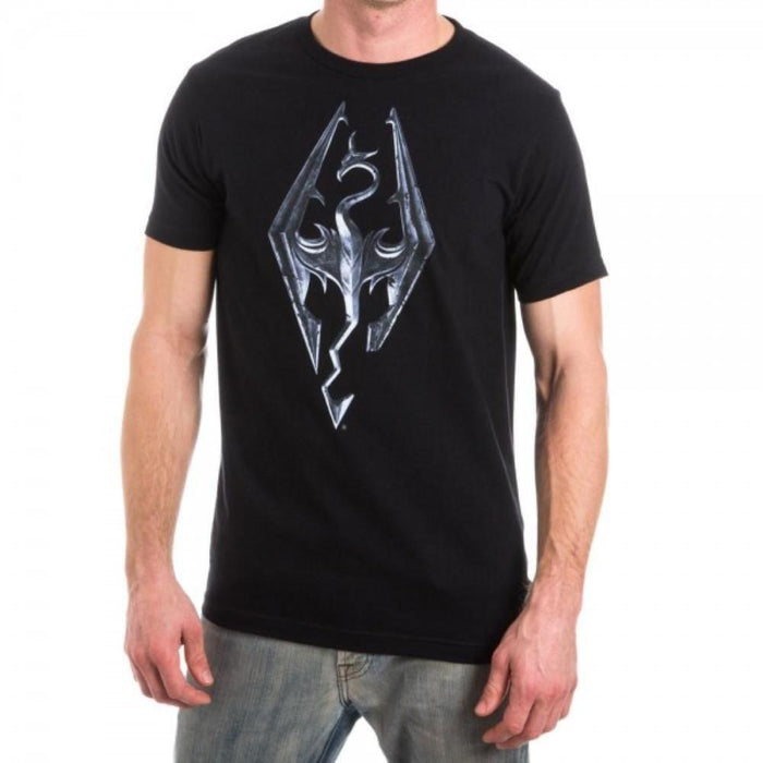 Elder Scrolls Dragonborn Skyrim Logo Men’s Black T-Shirt - Small
