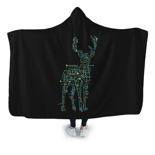 Electric Deer Hooded Blanket - Adult / Premium Sherpa