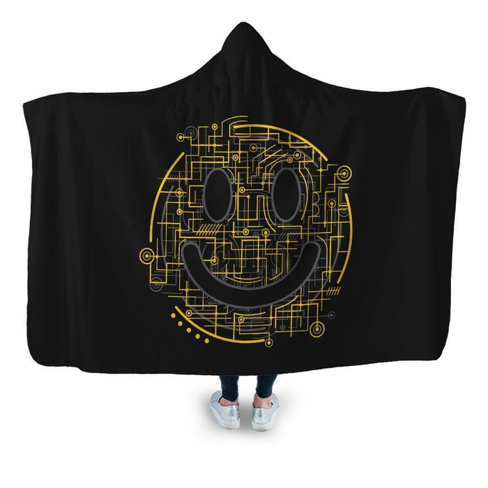 Electric Smiley Hooded Blanket - Adult / Premium Sherpa