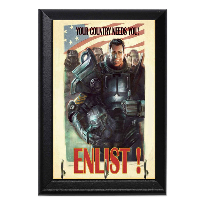 Enlist! Brotherhood of Steel Fallout Geeky Wall Plaque Key Holder Hanger