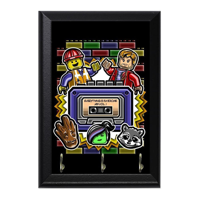 Everything is Awesome Mix Decorative Wall Plaque Key Holder Hanger - 8 x 6 / Yes