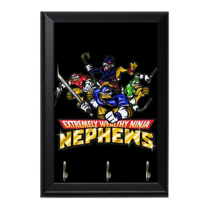 Extremely Wealthy Ninja Nephews Decorative Wall Plaque Key Holder Hanger - 8 x 6 / Yes
