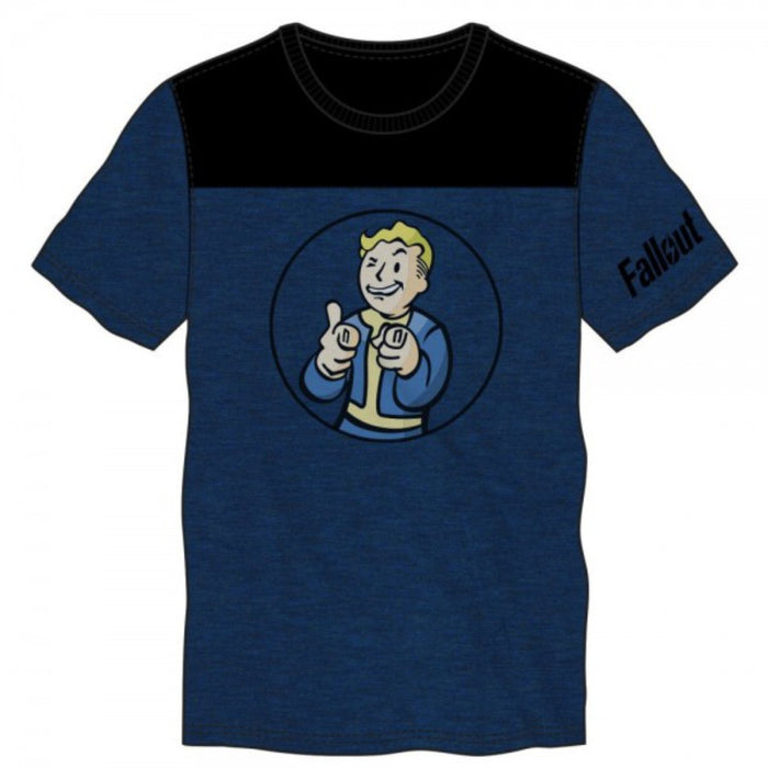 Fallout Men Blue And Black Yoke Tee Bioworld Officially Licensed New - Small