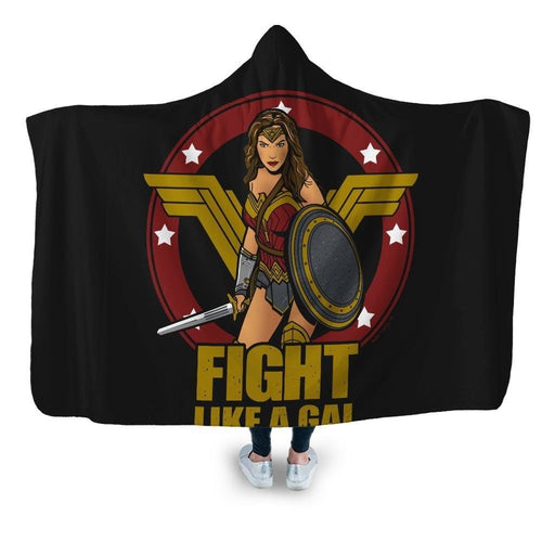 Fight Like A Gal Hooded Blanket - Adult / Premium Sherpa