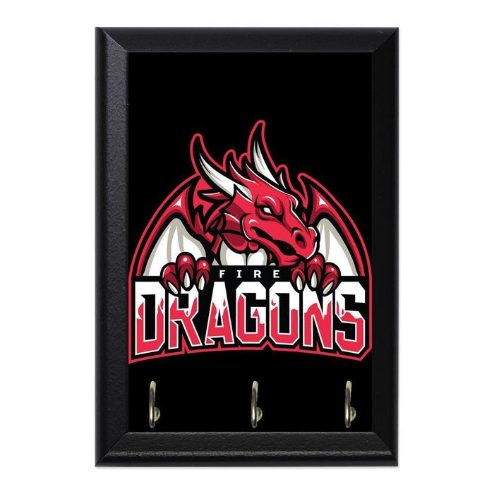 Fire Dragons Decorative Wall Plaque Key Holder Hanger - 8 x 6 / Yes