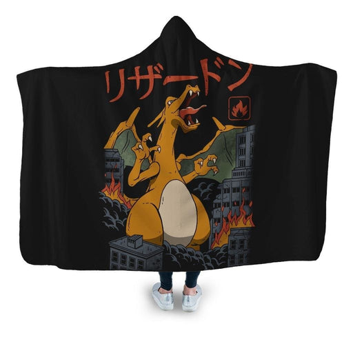 Fire Kaiju Hooded Blanket - Adult / Premium Sherpa