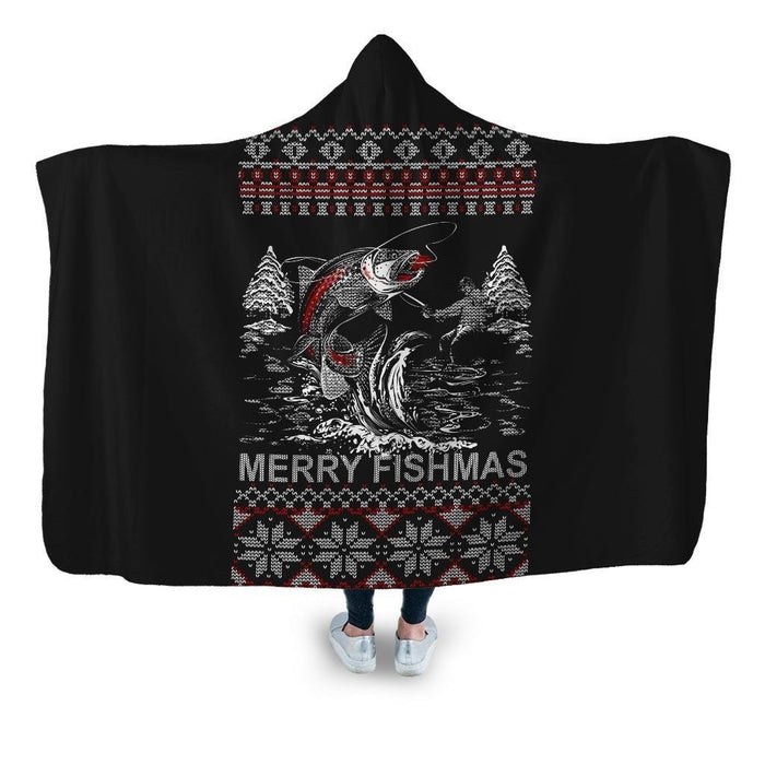 Fishmas Hooded Blanket - Adult / Premium Sherpa