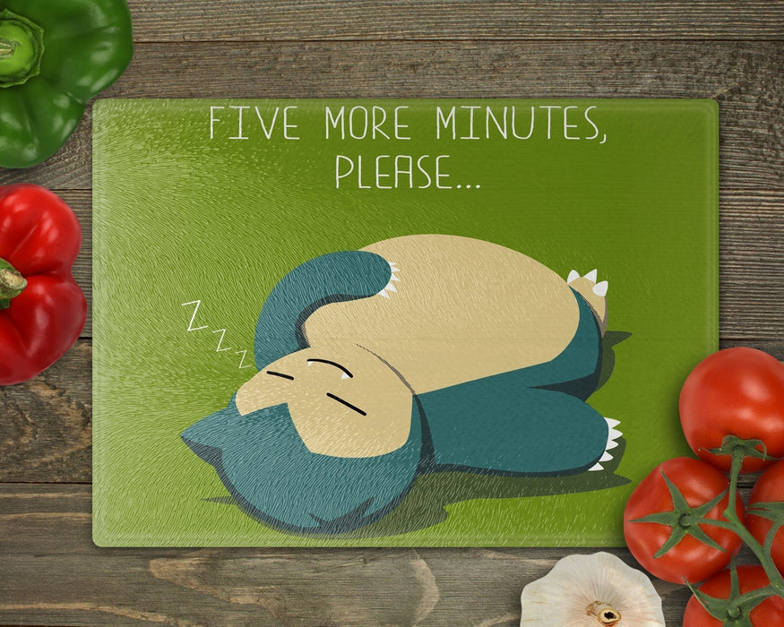 Five More Minutes Please Halftoned Cutting Board