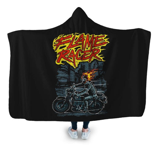 Flame Racer Hooded Blanket - Adult / Premium Sherpa