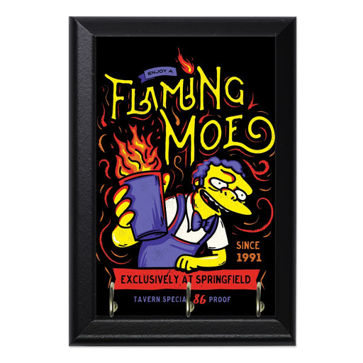 Flaming Moe Wall Plaque Key Holder - 8 x 6 / Yes