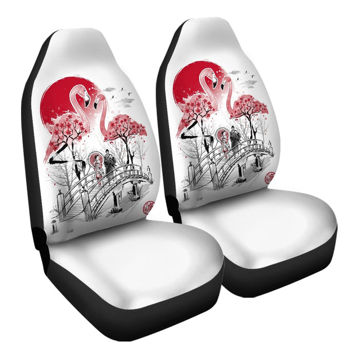 Flamingo Garden Car Seat Covers - One size