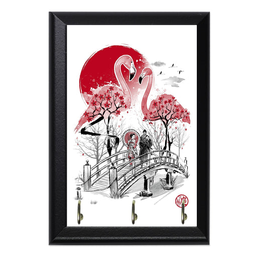 Flamingo Garden Key Hanging Plaque - 8 x 6 / Yes