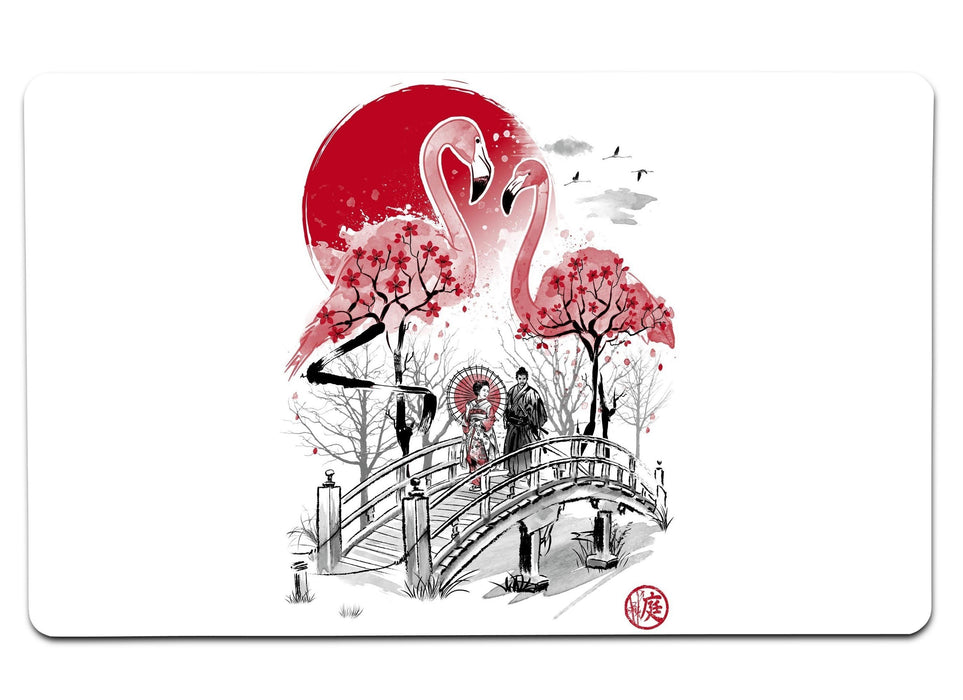 Flamingo Garden Large Mouse Pad