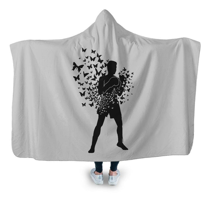 Float Like Butterfly Sting Bee Hooded Blanket - Adult / Premium Sherpa
