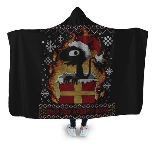 For Naughty Boys Hooded Blanket - Adult / Premium Sherpa