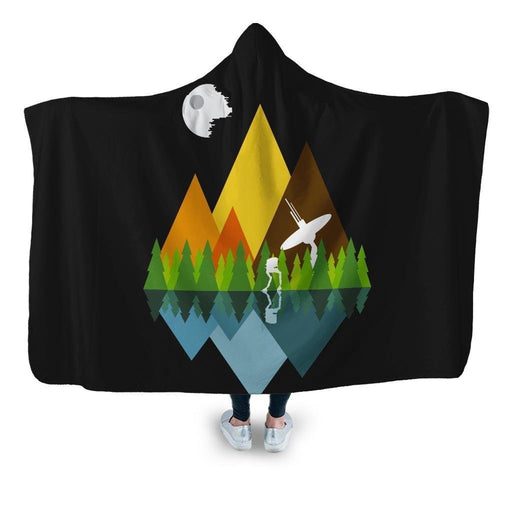 Forest View Hooded Blanket - Adult / Premium Sherpa