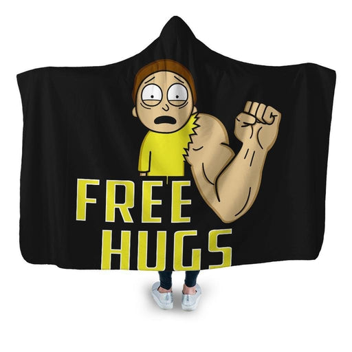 Free Hugs Morty Hooded Blanket - Adult / Premium Sherpa