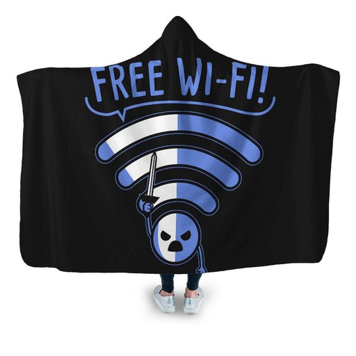 Free Wi Fi! Hooded Blanket - Adult / Premium Sherpa