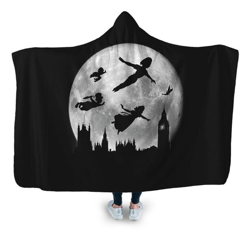 Full Moon Over London Hooded Blanket - Adult / Premium Sherpa