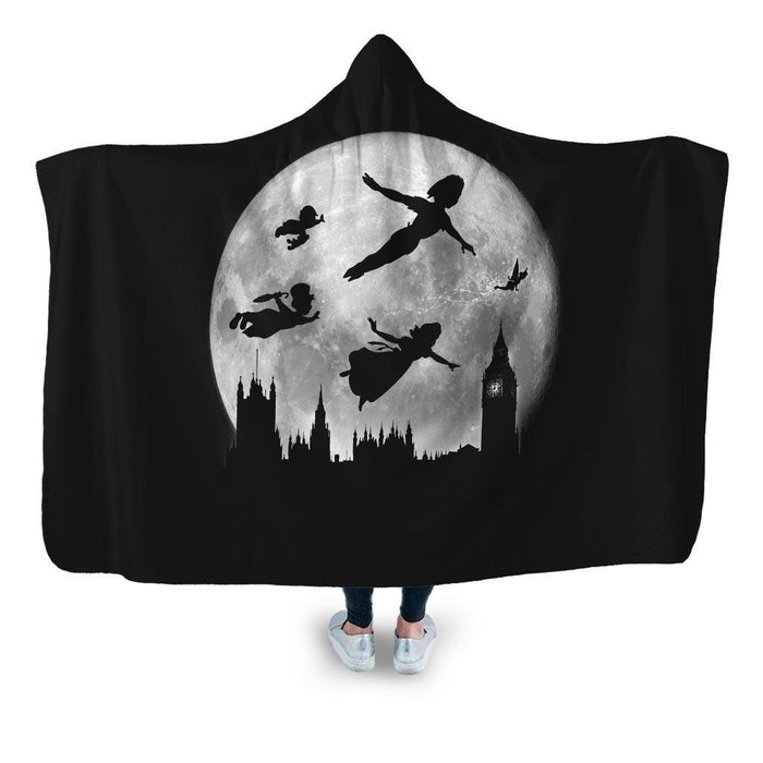 Full Moon Over London Hooded Blanket - Adult / Premium Sherpa