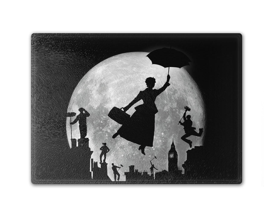 Full Moon Over London Rooftops Cutting Board