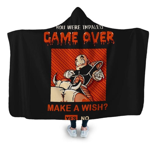 Game Over Krillin Hooded Blanket - Adult / Premium Sherpa