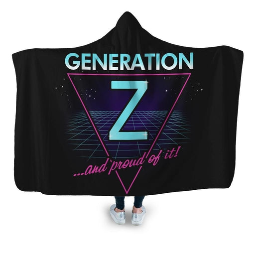 Gen Z And Proud of It Hooded Blanket - Adult / Premium Sherpa