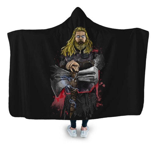 God Of Thunder Watercolor Hooded Blanket - Adult / Premium Sherpa