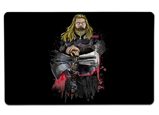 God Of Thunder Watercolor Large Mouse Pad