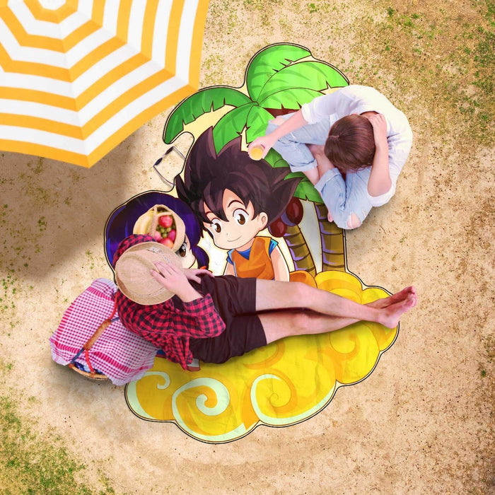 Goku and Chi Freeform Beach Towel