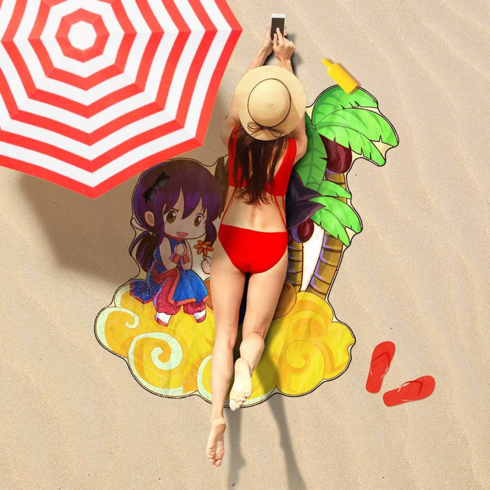 Goku and Chi Freeform Beach Towel