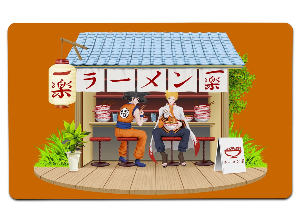 Goku and Naurto Lunch Large Mouse Pad