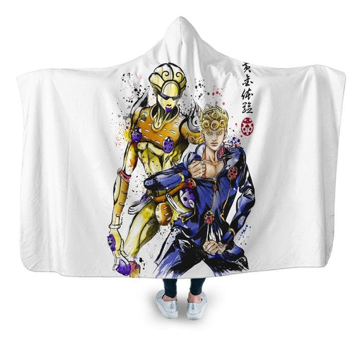 Gold Experinece Watercolor Hooded Blanket - Adult / Premium Sherpa