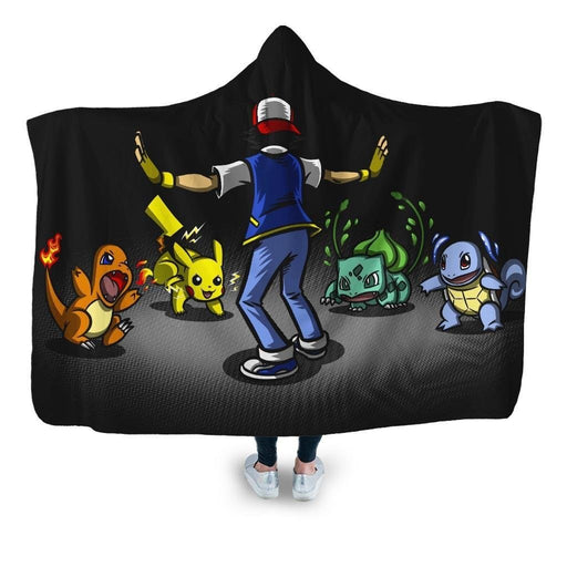 Gotta Train Em All Hooded Blanket - Adult / Premium Sherpa