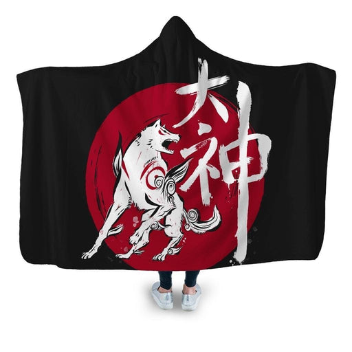 Great God Black Hooded Blanket - Adult / Premium Sherpa