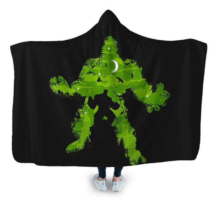 Green Monster Hooded Blanket - Adult / Premium Sherpa
