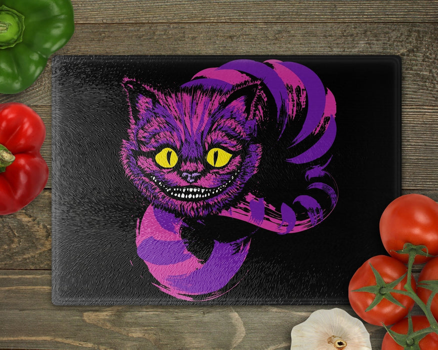 Grinning Like A Cheshire Cat Purple Cutting Board