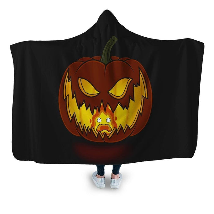 Halloween Flame Hooded Blanket - Adult / Premium Sherpa