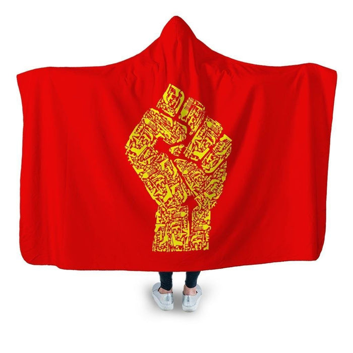 Hand Of Revolution Hooded Blanket - Adult / Premium Sherpa