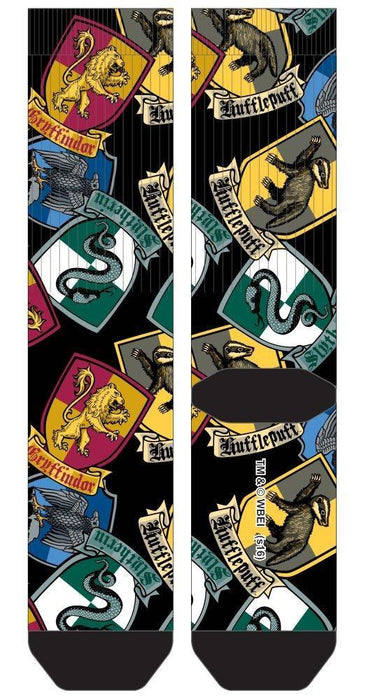 Harry Potter Hogwarts Houses Sublimation Sock - One Size / Black