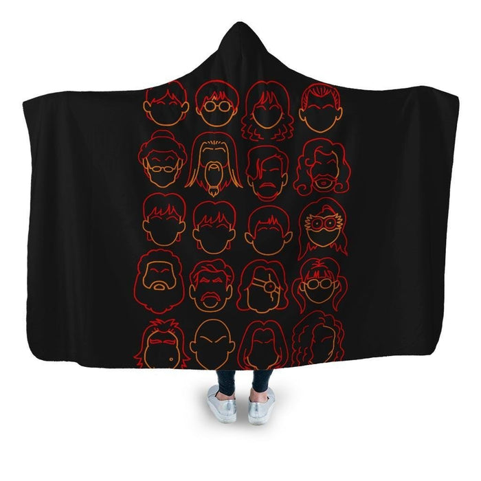 Harry Potter Line Heads Hooded Blanket - Adult / Premium Sherpa