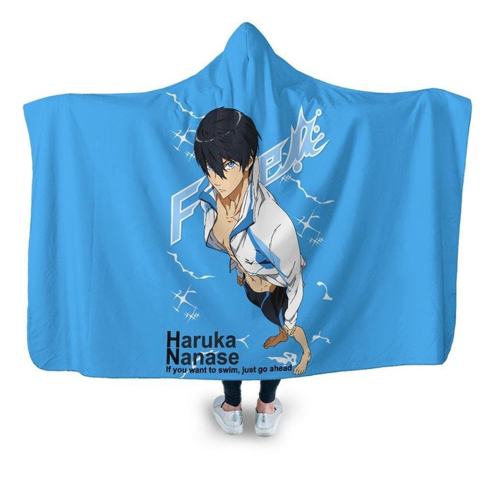 Haruka Nanase Hooded Blanket - Adult / Premium Sherpa