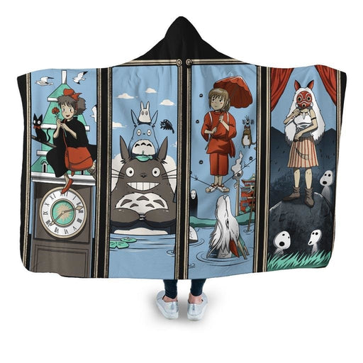 Haunted Ghibli Mansion Hooded Blanket - Adult / Premium Sherpa