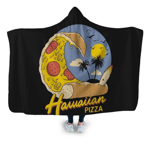 Hawaiian Pizza Hooded Blanket - Adult / Premium Sherpa