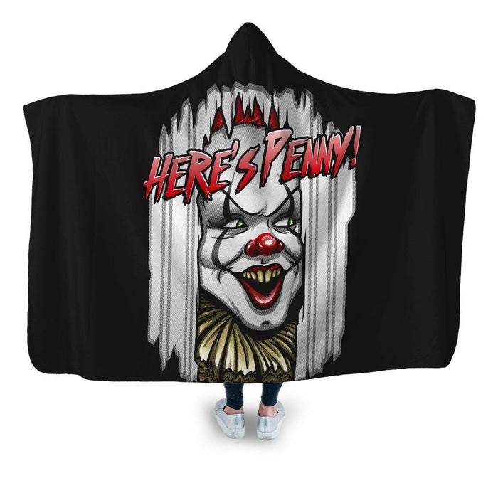 Heres Penny Print Hooded Blanket - Adult / Premium Sherpa